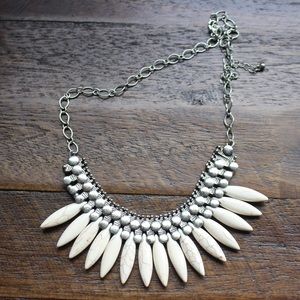 Silver and stone necklace